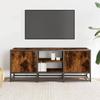 VidaXL TV Stand Smoked Oak 100x35x41 Cm Engineered Wood and Metal, TV Bench, Hi-fi Cabinet, Entertainment Center, Buffet 848836