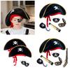 Pirate Set with Costume Accessories Skull Print Hat Halloween Theme Party Supplies Role Play Decoration for Children