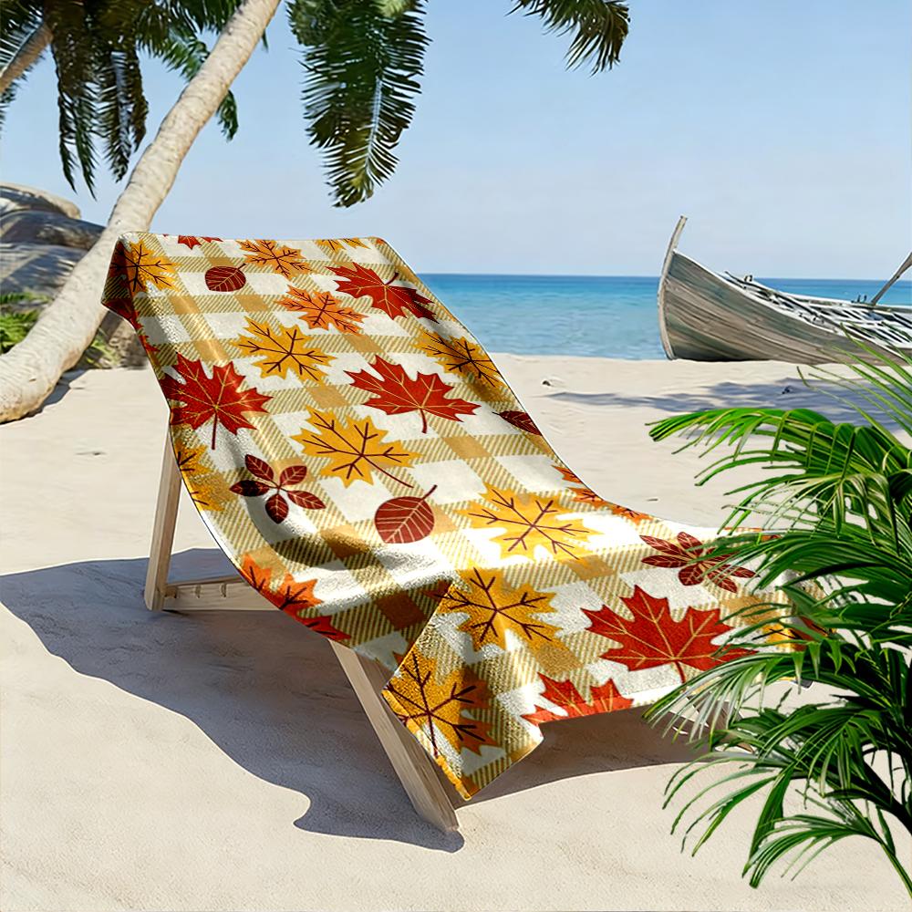 Autumn Maple Leaves Pattern Towel Beach towel quick-drying for travel outdoor sports jogging beach and swimming