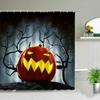 Happy Halloween Pumpkin Wizard Shower Curtains Cute Cartoon Terror Bathroom Curtain Background Wall Home Decor Screen With Hooks