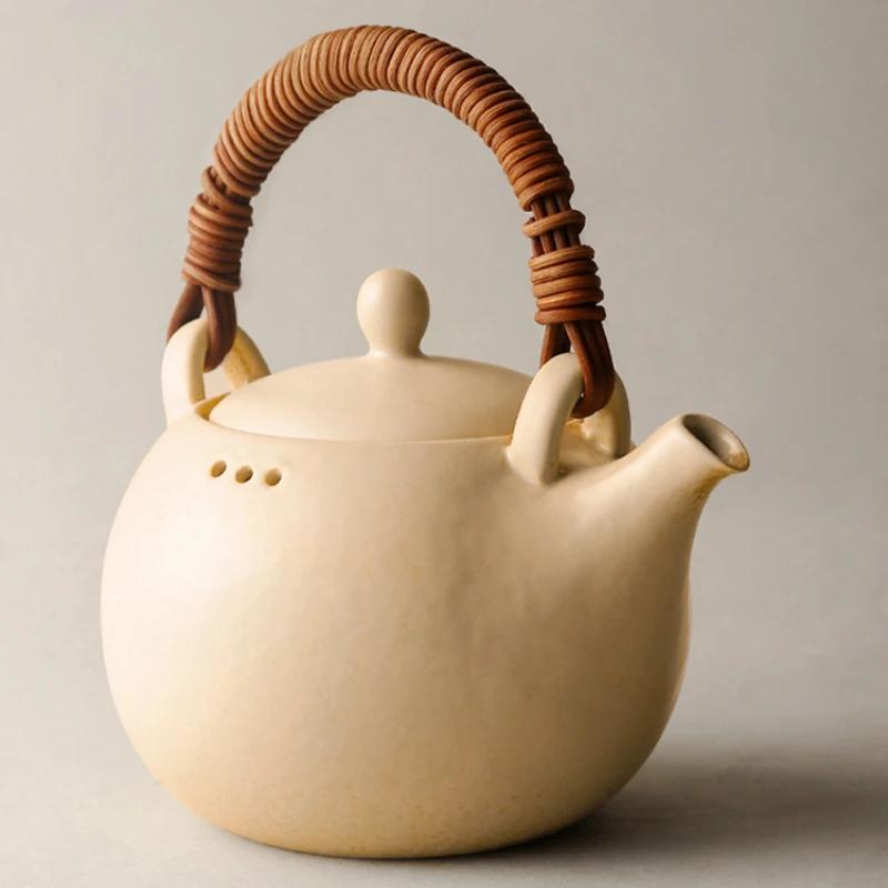 

Vintage Pottery Teapot Cover Art Samovar Chinese Kung Fu Teapot Tea Infuser Clay Pot Pitcher of Water Kitchen Accessories светло-коричневого