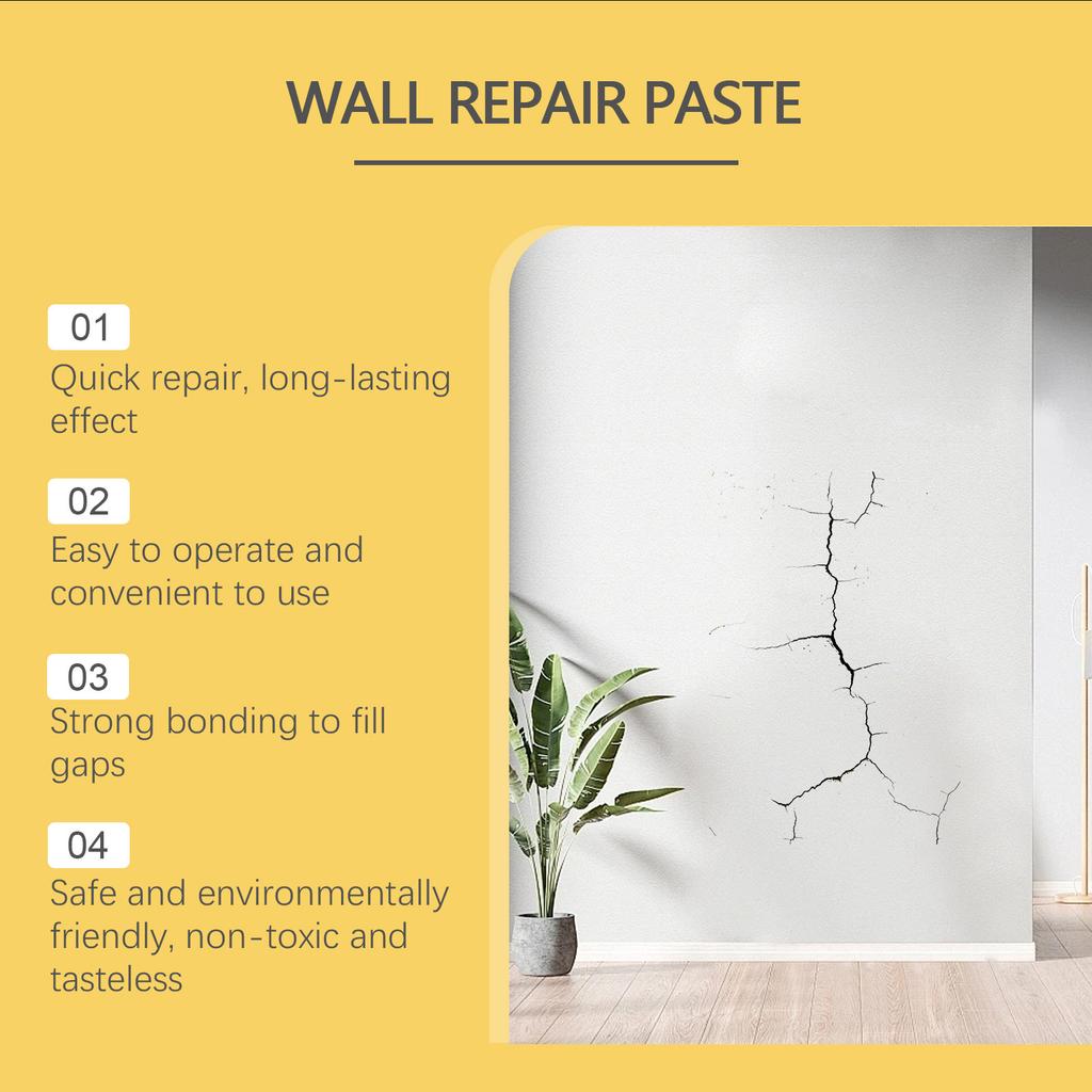 JUE FISH Wall Putty Filler Cream for Cracks, Scratches, Dents, Nail Holes, White 1 Pack