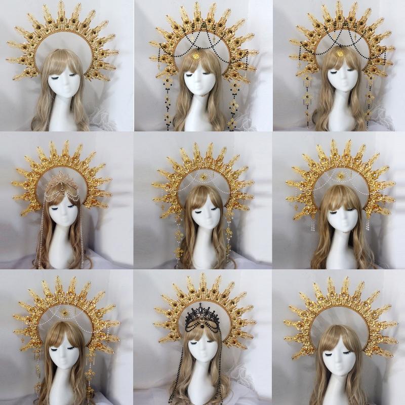 Baroque Luxury Hair Hoop Headwear Gothic Crown Material Package Goddess Pearl Headband Hair Accs for Women Photo