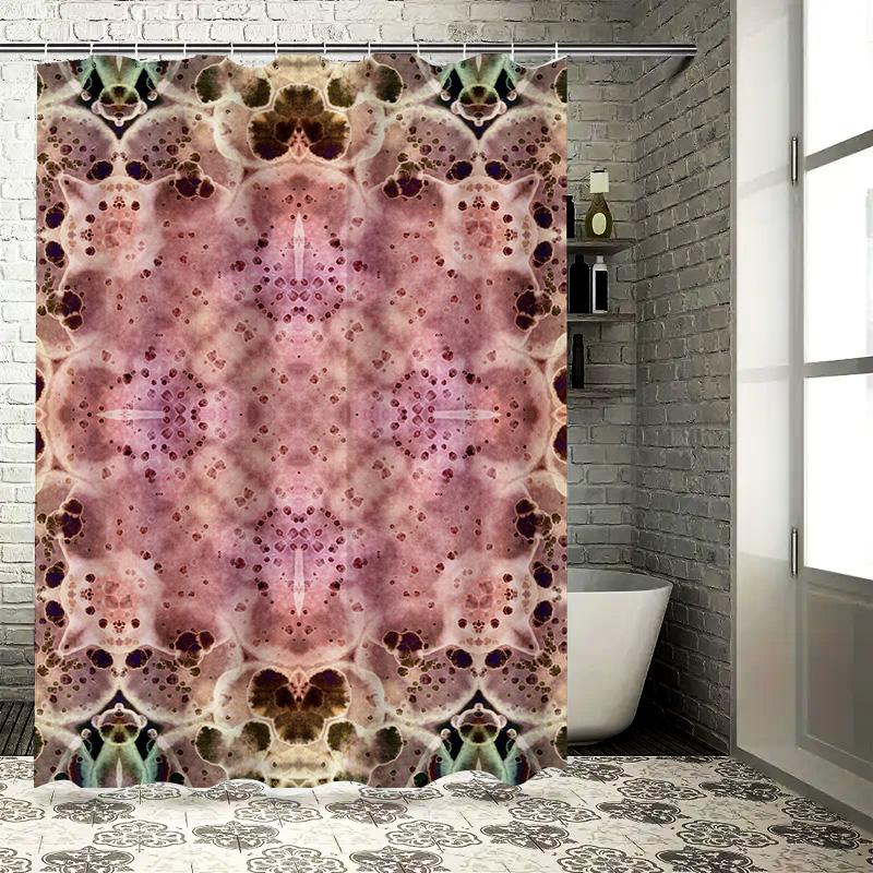 Decorative Shower Curtain Watercolor Floral Pattern Pink Green White Black Bath Room Decor Fabric Shower Curtains Set Customizab