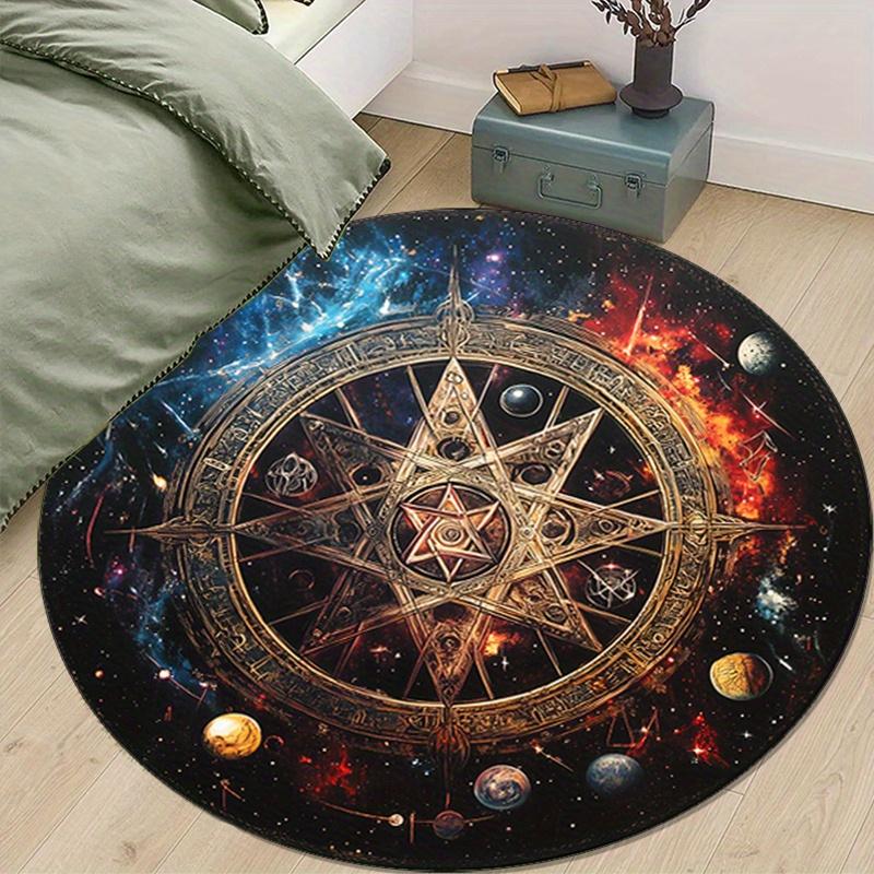 

Круглый ковер с принтом Звездный вихрь - Коврик-сиденье из полиэстера Crystal Velvet для спальни, гостиной, нескользящий ковер для дома 80cm