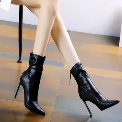 Φθινοπωρινά και Χειμερινά Υποδήματα Μεγάλα Μεγέθη Άνετα Πίσω Φερμουάρ Μυτερά Ψηλοτάκουνα Μεσαίου Τακουνιού Λεπτοτάκουνα Γυναικείες Μπότες