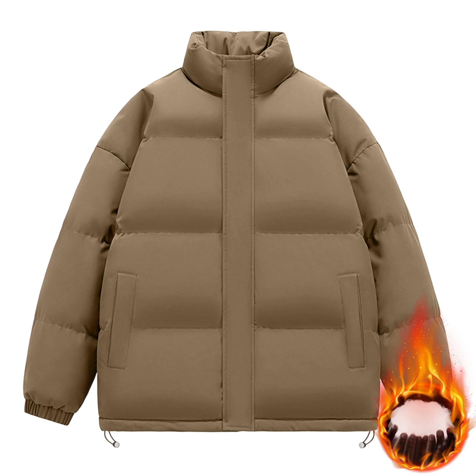 

Зимняя графеновая термомагнитная хлопковая одежда, мужские модели, утепленная куртка с капюшоном для мужчин M кофейный