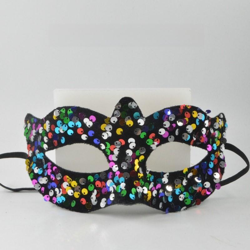 Pvc Glitter Mini Mask With Semihandmade Craft For Halloween Costumes And Parties