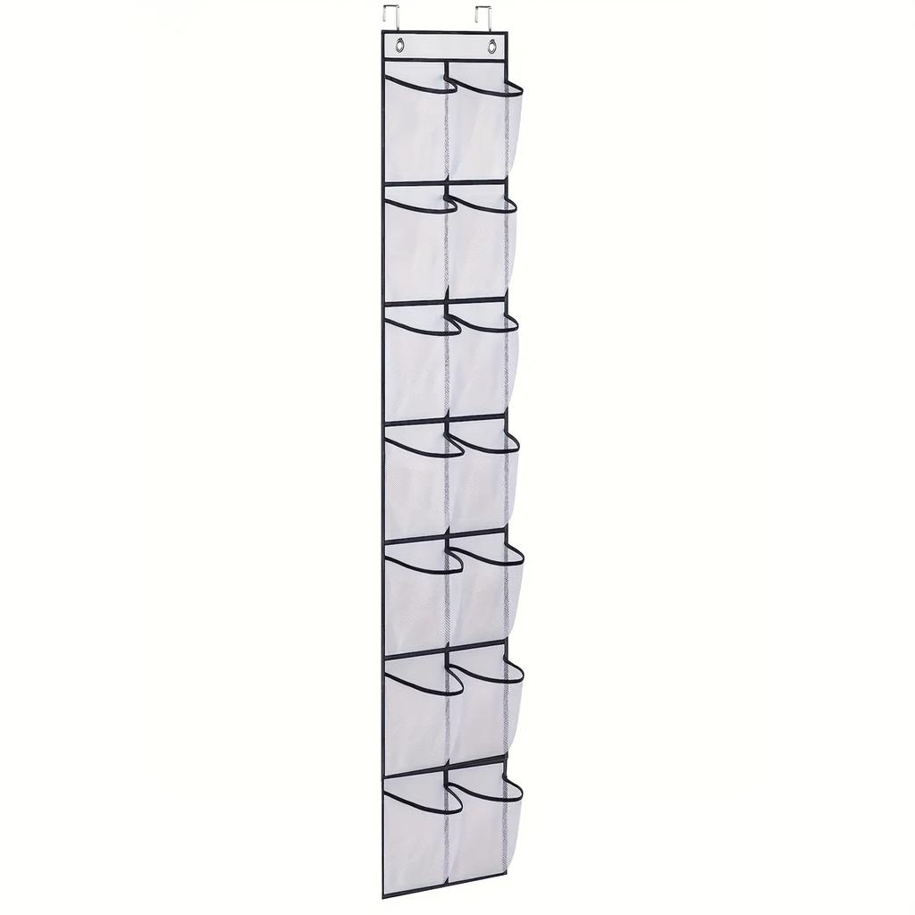 1x40/24/14 Vaks Wandmontage Schoenorganisator Stof Kasttas Opbergrek Gaasvak Transparante Ophangbare Over De Deur Stoffen Doos