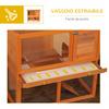 Two-Story Rabbit Cage, Outdoor Rabbit Hutch with Fir Wood Rabbit House, 90x45x80 cm