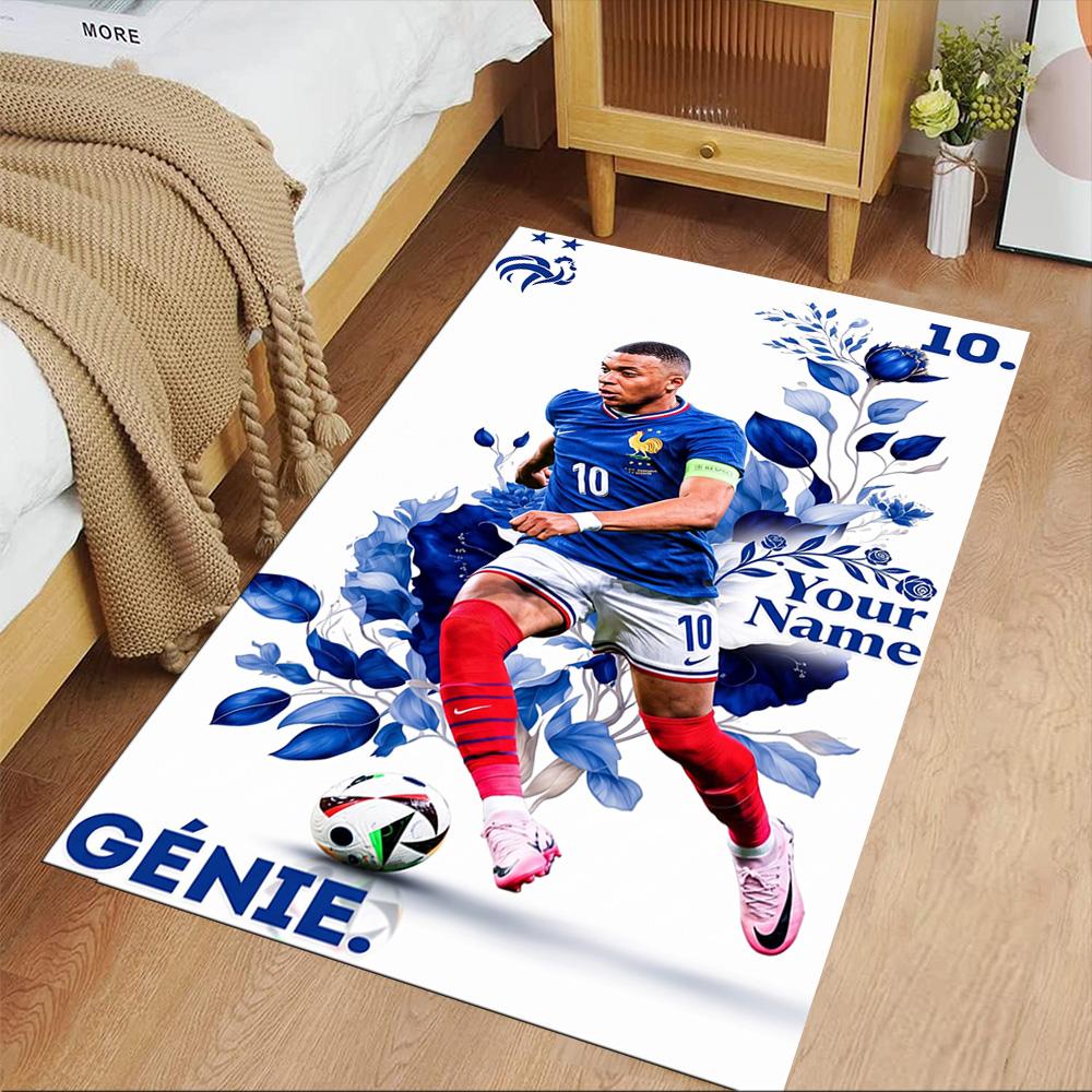 Mbappé Personalized Text Area Rug Perfect for Foyer Kitchen Balcony Dormitory Antislip Carpet Decorate Offices Birthday/Christmas Gift