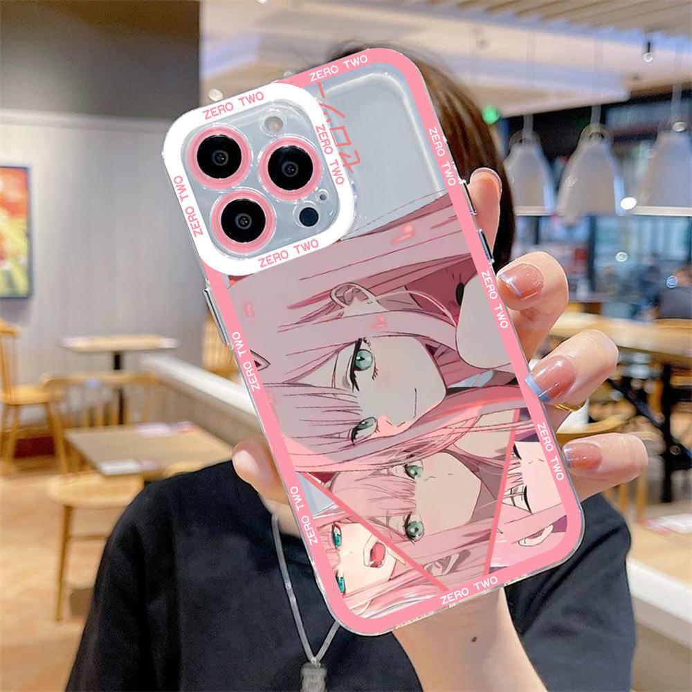 Zero Two Darg In the FranXX Anime Phone Case For iPhone 15 14 13 12 11 Mini Pro Max X XR XSMax 7 8 Plus SE Transparent Cover
