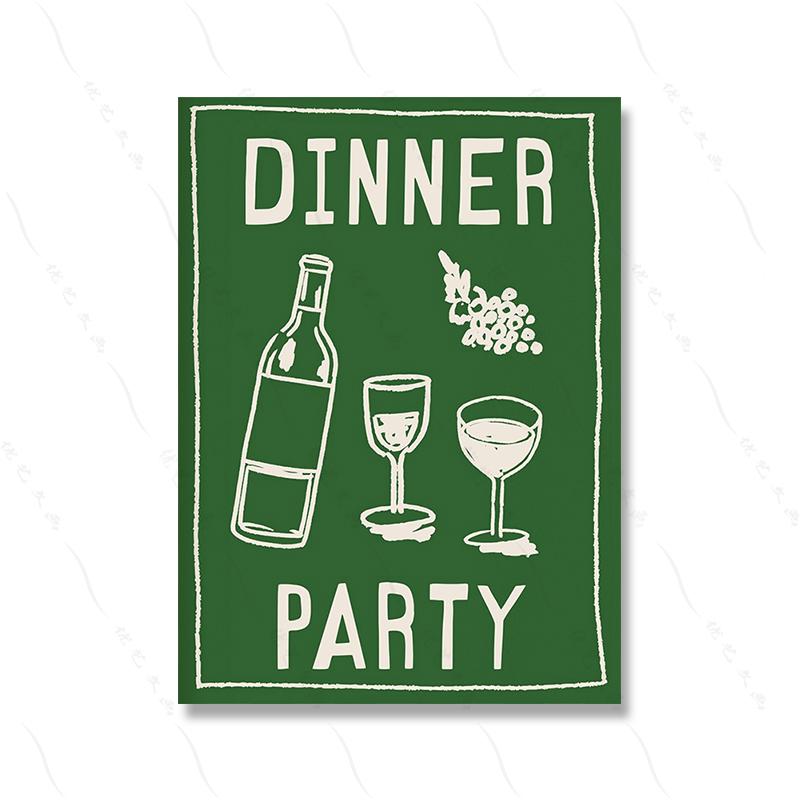 Farbiges Food Art Zitat Poster Kaffee und Gebäck Club Leinwand Wandbilder Dinnerparty Küchenbilder für Wohnzimmer Café Heimdekoration