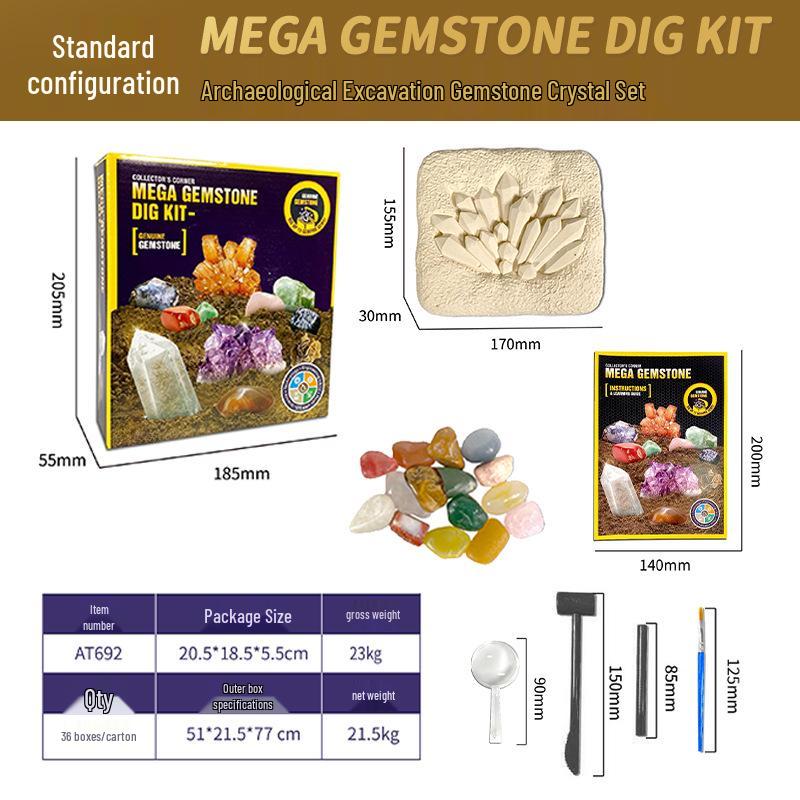 Детский познавательный набор для раскопок драгоценных камней и окаменелостей: Набор для раскопок «Поиск сокровищ»