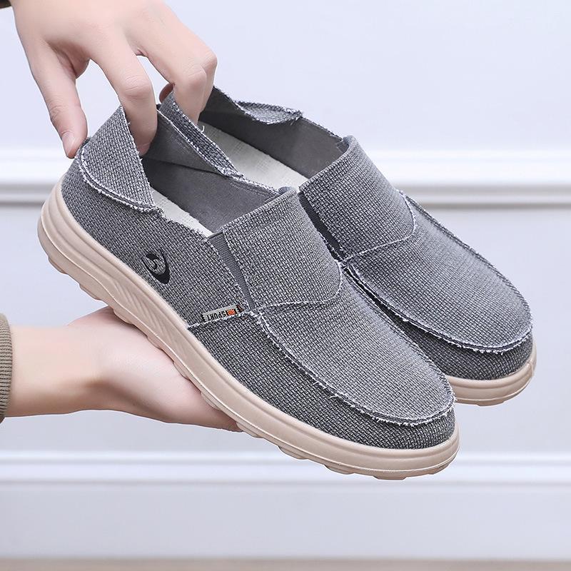 Single Shoes Foreign Trade Canvas Men's Shoes One Pedal Casual Low-top Lazy Shoes Loafers Trendy Men's Half Slippers Cloth Shoes