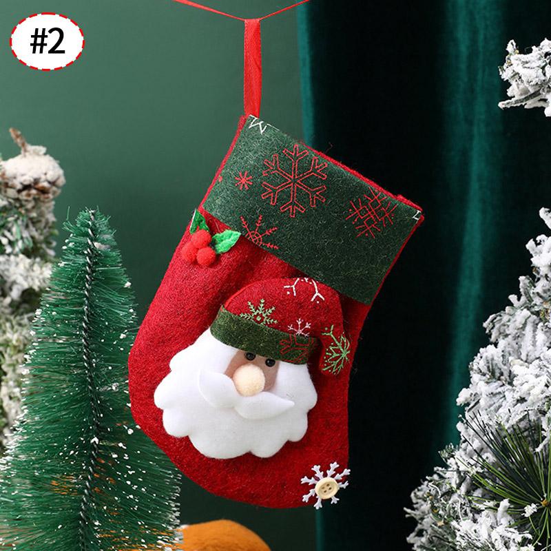 Christmas Stockings Santa Snowman Reindeer Character Christmas Socks Cute Candy Gift Bags Xmas Tree Hanging Decor Noel Navidad