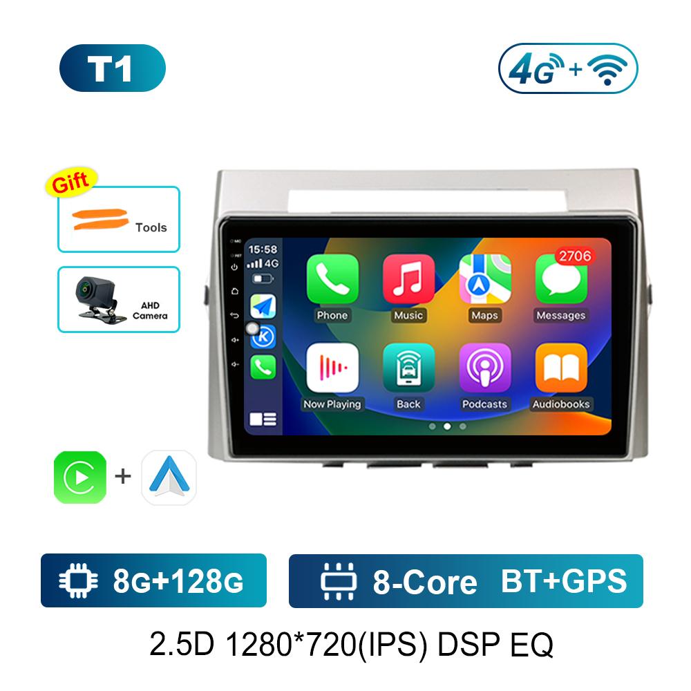 Car Radio Multimedia Player for Toyota Corolla Verso AR10 2004 - 2009 QLED Screen Android OS Head Unit WiFi GPS Navi DSP Stereo