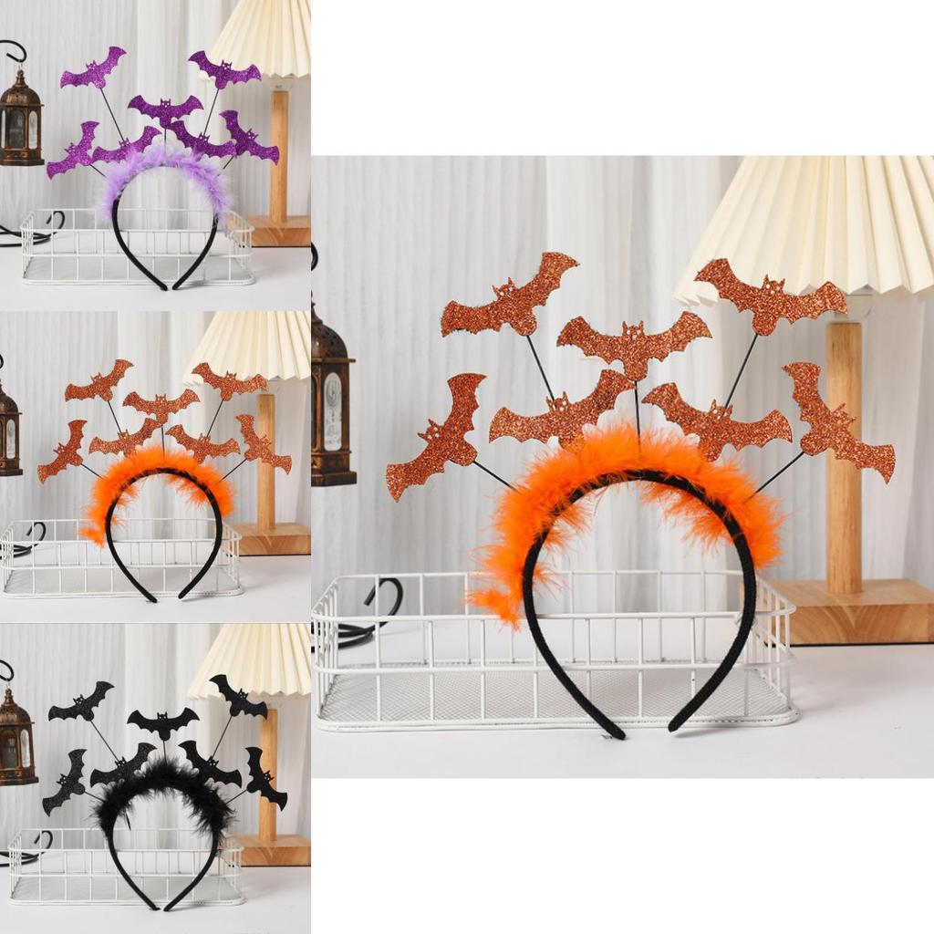 Bat Headband Halloween Festival Headwear With Gold Dust Details For Costumes And Events