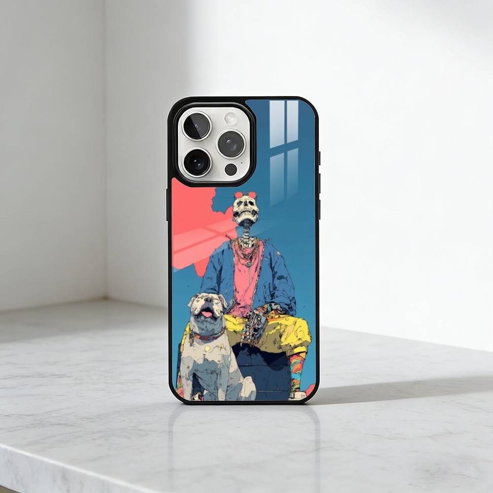 Colorful Aesthetic Dog Phone Case For iPhone17,16,15,14,13 Plus,Pro Max Magnetic For Magsafe Wireless Charging