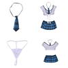 Women School Girl Uniform Costume Lingerie Halloween Sexy Fancy Dress Outfit