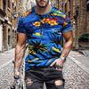 T-shirt Estiva da Uomo Girocollo Stampata in 3D Moda Versatile Traspirante Tendenza Casual