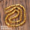 Vietnamese Solid Gold-plated Necklace, Brass Vacuum Electroplated Men's Hexagonal Bar Necklace K Gold Bamboo Knot Necklace for Women