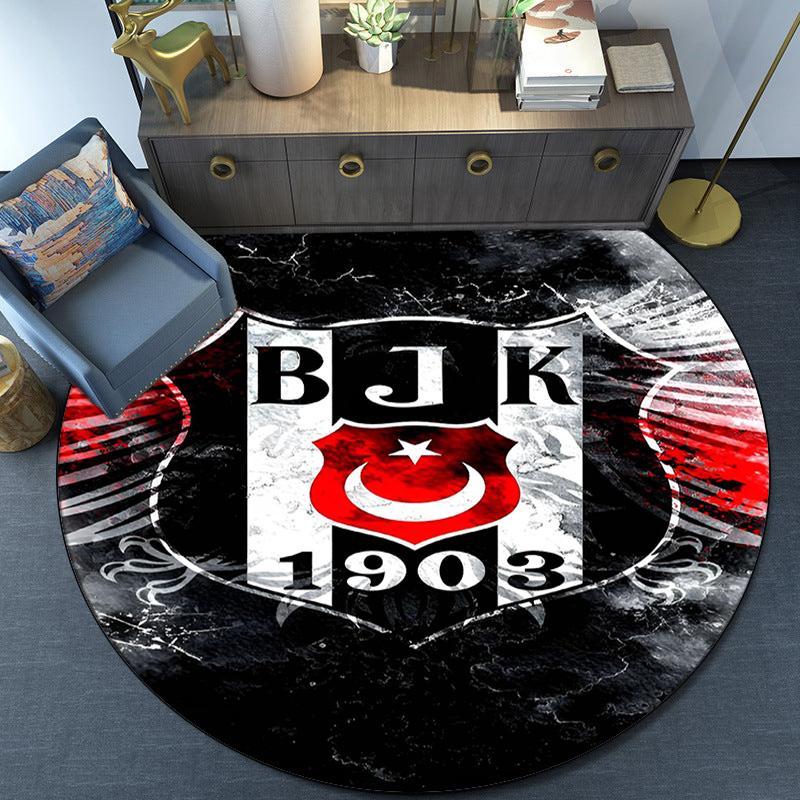 Beşiktaş Istanbul Football Club Round Rug for Livingroom,Bedroom, Palyroom, Chair Rug, Area Rug, Circle Carpet, Fan Christmas Gift
