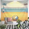 Volleyball Court Illustration Pattern Wall Hanging Tapestry Decorative Tapestry Home Decor for Bedroom and Living Room