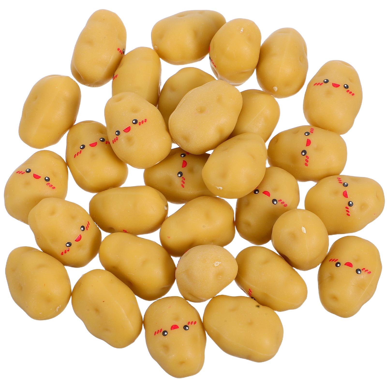 

30pcs Mini Artificial Potatoes Realistic Resin Lightweight Holiday Home Decor Vegetable Basket Ornament For Christmas