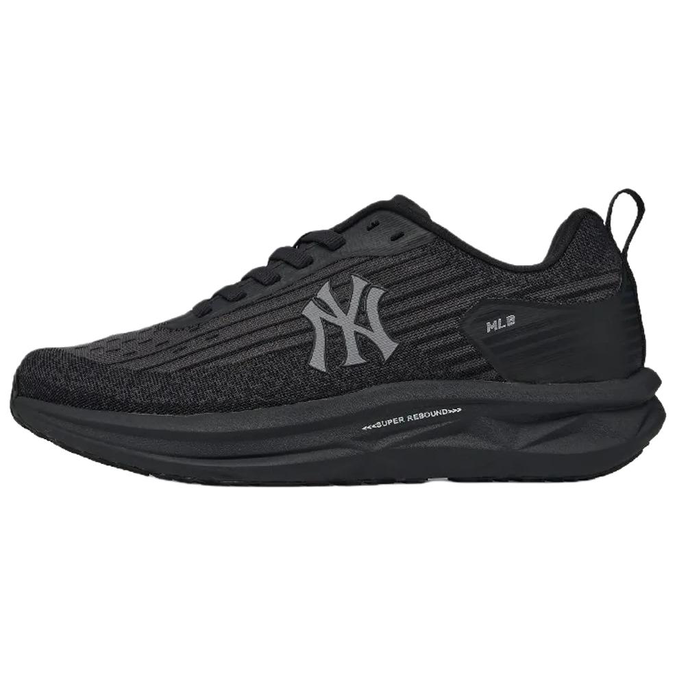 MLB New York Yankees Strapazierfähige Netz-Stoßdämpfende Leichte Atmungsaktive Rutschfeste Mittelhohe Laufschuhe Unisex Sneakers Schwarz 3ARNWR16N-50BKS 41