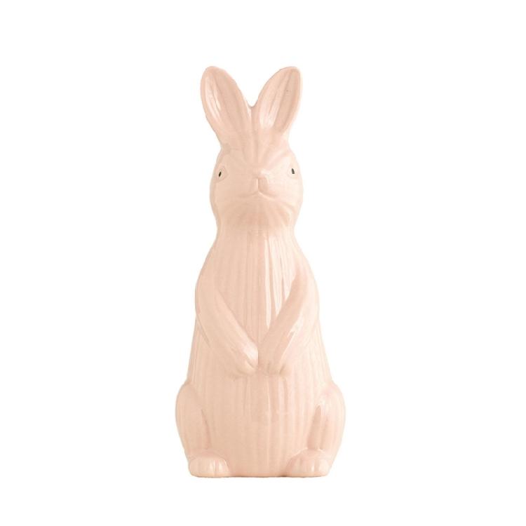 

Delicate Handcrafted Ceramic Rabbit Statue Animal Sculpture Ornament for Narrow Space And Coffee Tables рожевий