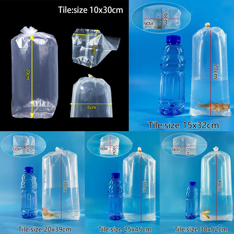 10Pcs Transparent Aquarium Breathing Bags Breather Bags Transport Longlife Fish Shrimp Leak Proof Plastic Packing Bags