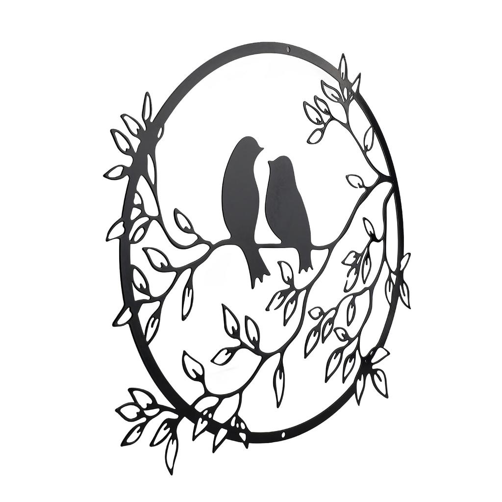 Bird On Tree Wall Decor 33CM Exquisite Metal Wall Art Sculpture for Living Room Bar Restaurant