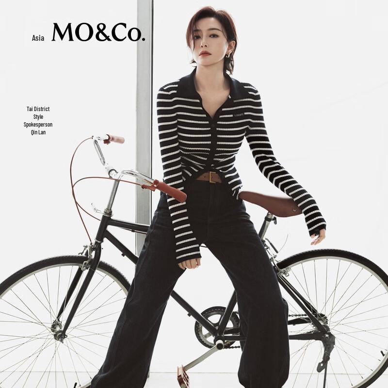 MO&Co. Striped Knit Cardigan