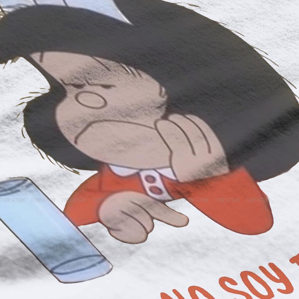 Mafalda Cartoon 100 Cotton Tshirts Unhappy Personalize 4xl 5xl Girl T Shirt New Trend Clothing