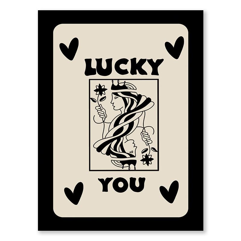 Multi Colour Fashion Retro Wall Art Ace of Spades Love Canvas Painting Pink Orange Yellow Black Green Blue Purple Bedroom Poster