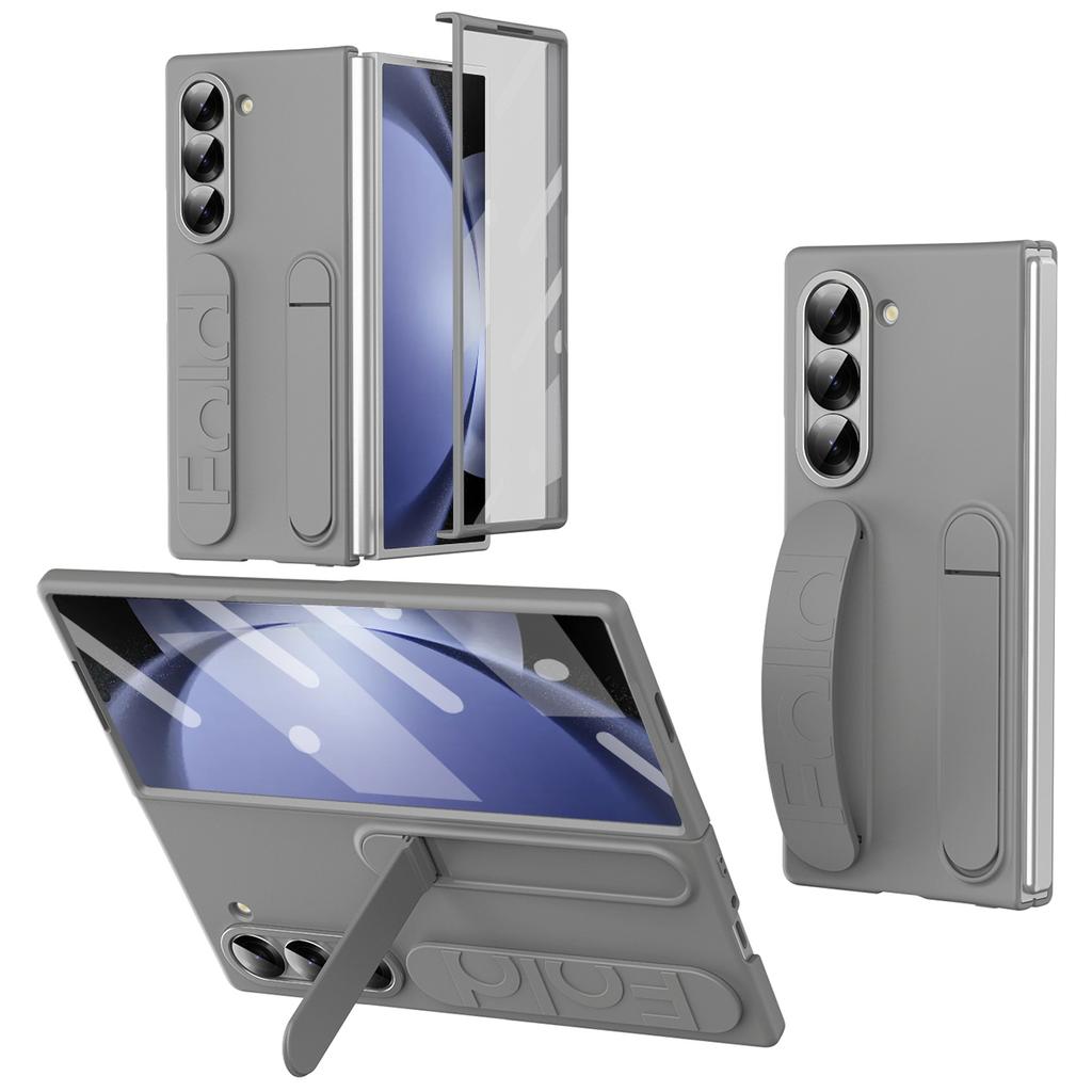 Til Samsung Galaxy Z Fold5 5G-deksel, støttebeskytter, armbånd, PC-telefondeksel med herdet glassfilm