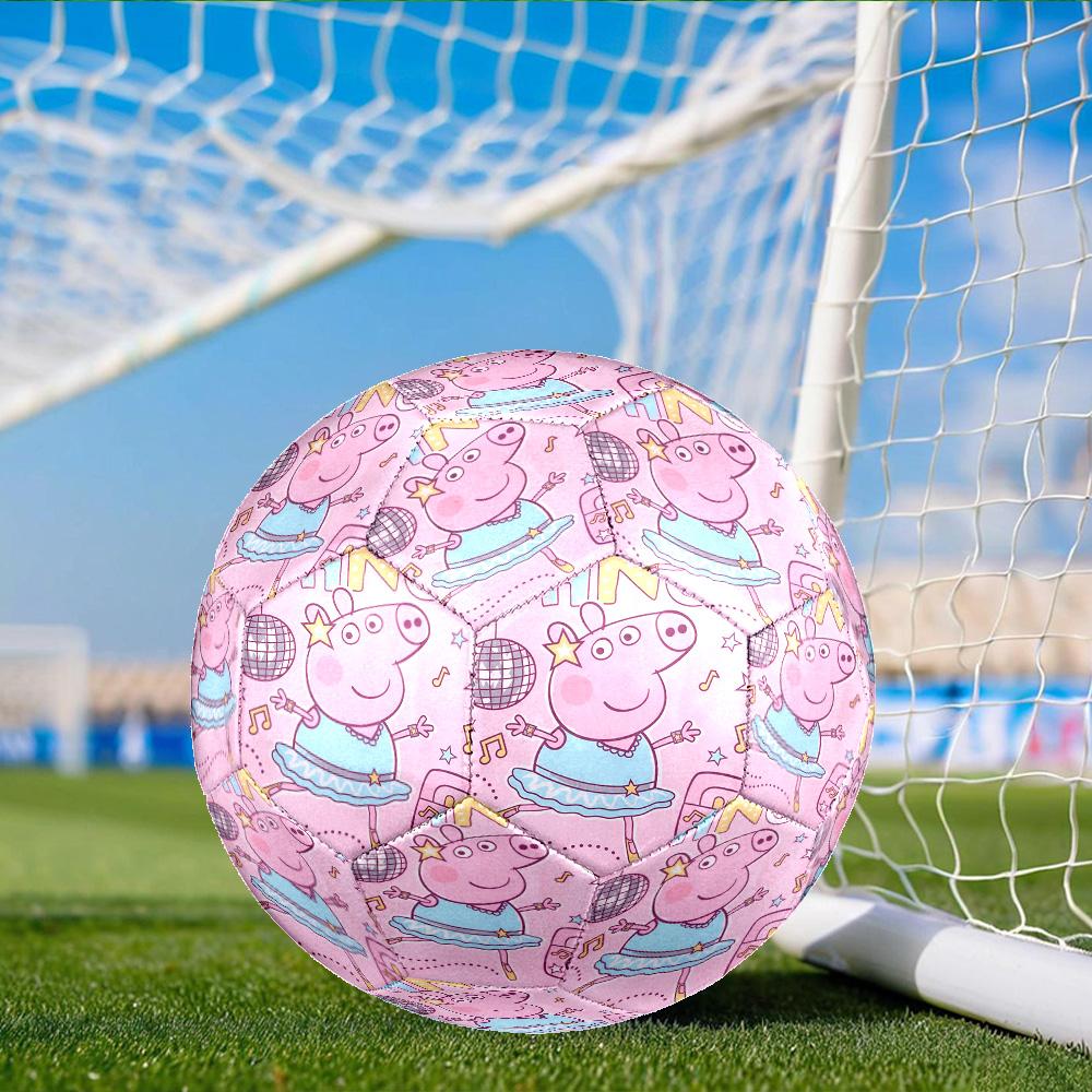 Dance Party With Peppa Size 5 Soccer Ball, Suitable for Training and Matches, High-Elasticity, Wear-Resistant Material Gift for Fan
