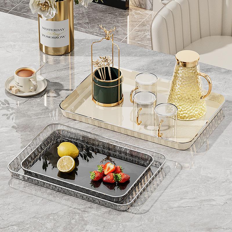 Water Cup Tray Rectangular Tea Tray Tea Tray Household Tea Set Living Room Coffee Table Fruit Tray Tea Tray Fruit Tray Plastic