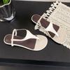 2025 summer new round toe with flat bottom fashion belt buckle holiday Rome beach women's sandals