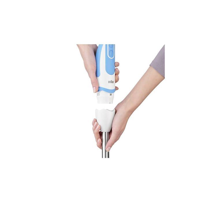 Braun 4191-MQ5260WHBL Mixeur plongeant 1000 W avec verre doseur, avec blender, fonction turbo blanc-bleu