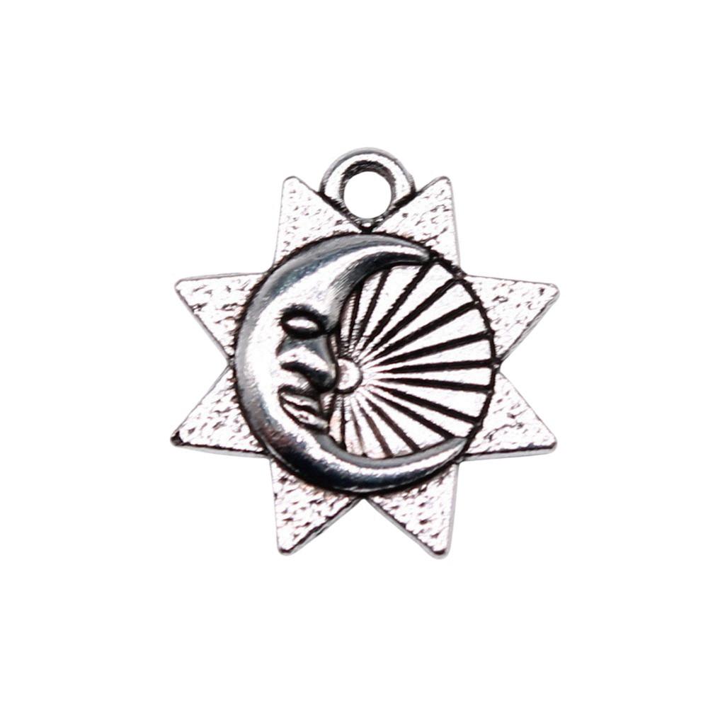 Sun And Moon Face Charms Multi Color Alloy Pendants For Celestial Themed Jewelry