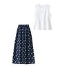 Summer wear a complete set of design suits, sleeveless waist top, polka dot wide-leg pants two-piece set