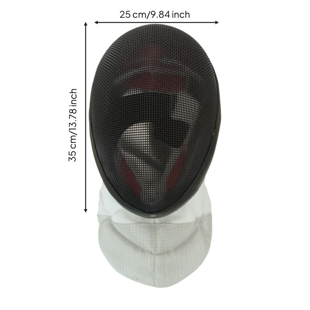 Foil Fencing Mask Clear Vision with Bib Adjustable for Sparring