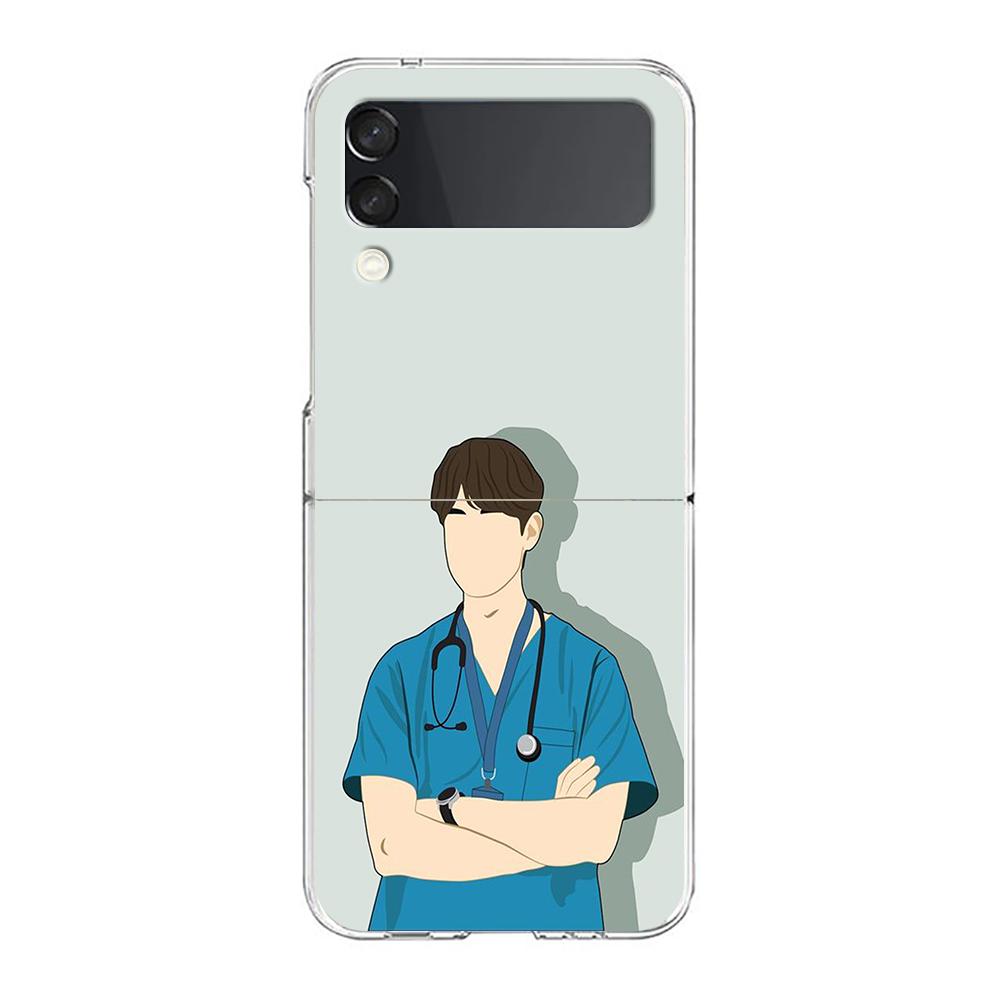 Arzt Krankenschwester Medizin Handyhülle Für Samsung Galaxy Z Flip 3 4 5 Hartes Faltbares Klares PC Für Samsung Z Flip 6 Rückseite