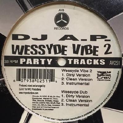 12inch Record DJ A.P. - Wessyde Vibe 2 AV251 AV8 Records US Rap & Hip-Hop/R&B Used