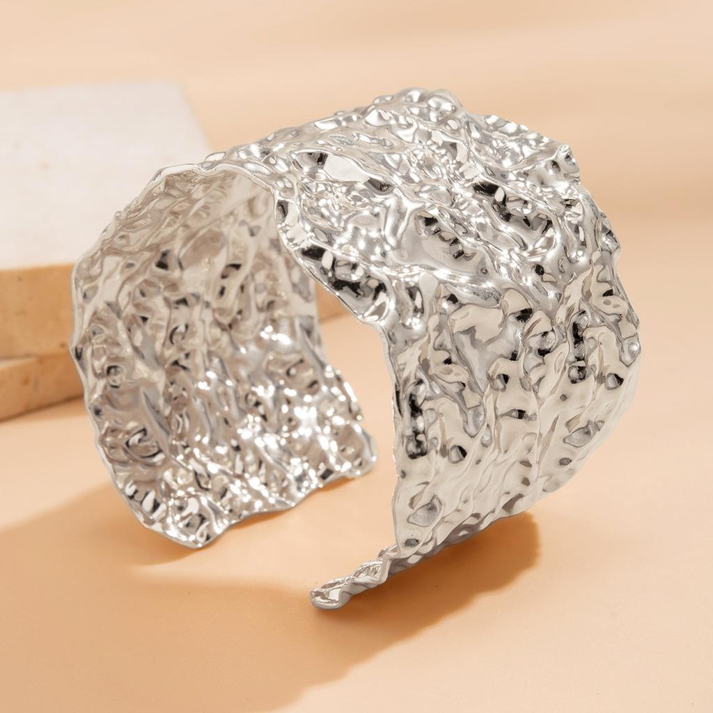 Punk Hip Hop Uneven Bracelet Bangles For Women Statement Alloy Cuff Opening Rough Bangles Men Jewelry Party Steampunk