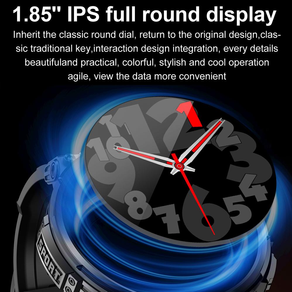K66 1.85-inch IPS Screen Heart Rate Monitor Bluetooth-compatible Calling Sports Smart Watch with Flashlight