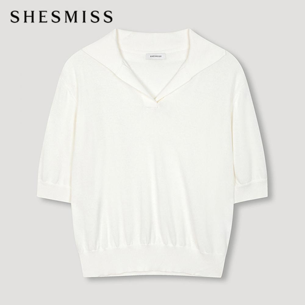 

She S miSS Open Collar Knit Top SSkpon21080 Ow off-white/55