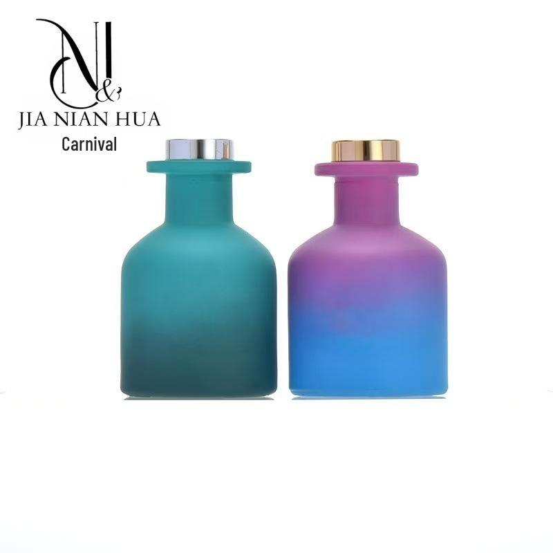 Flameless High Aesthetic Glass Car Aroma Diffuser Bottle Gradient Color; Pink-Blue Gradient
